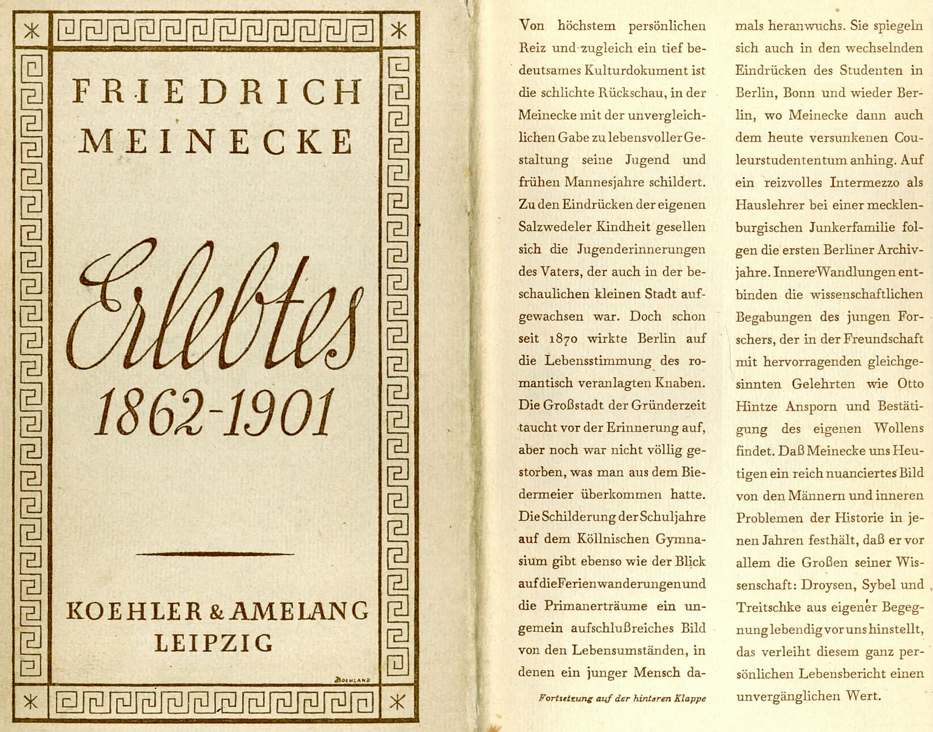 Erlebtes 1862 - 1901 - Meinecke, Friedrich